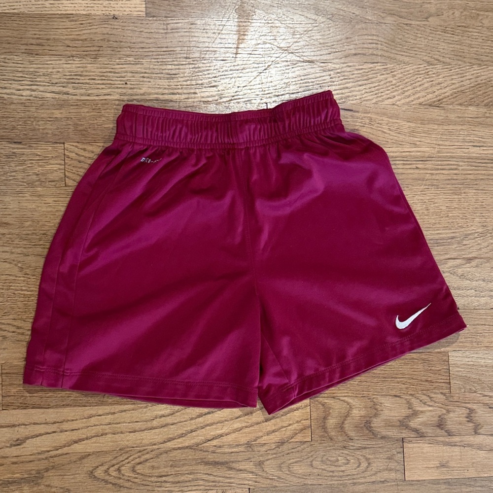 Nike Kids Burgundy Sports Shorts size medium